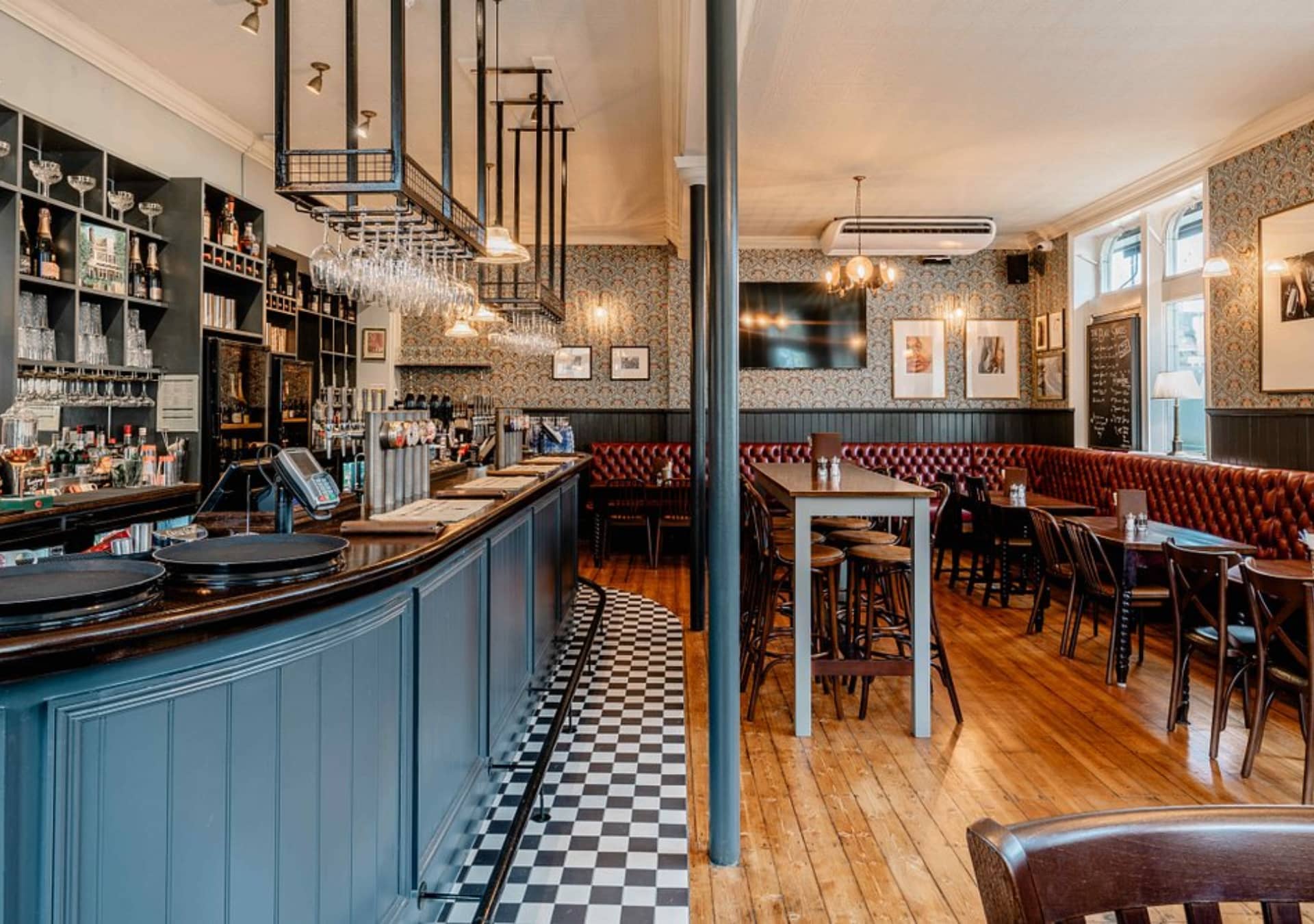 Bar area with high table seating